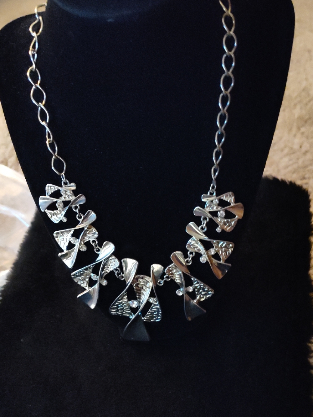 Papperrazzi Modern Silver Geometric Statement Necklace for Women
